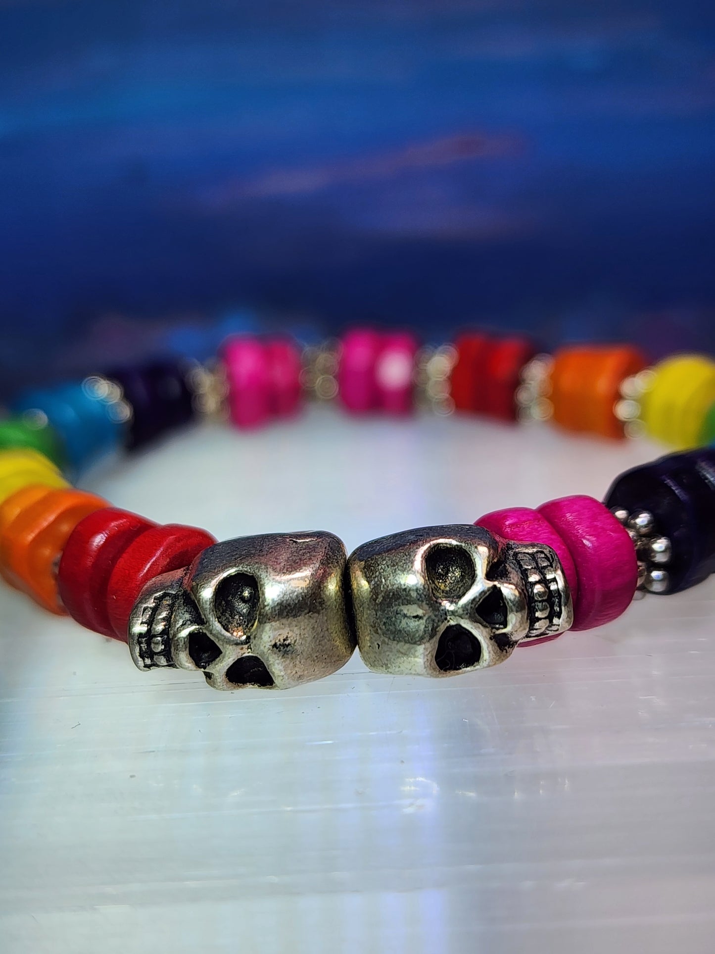 Rainbow Skull Bracelet