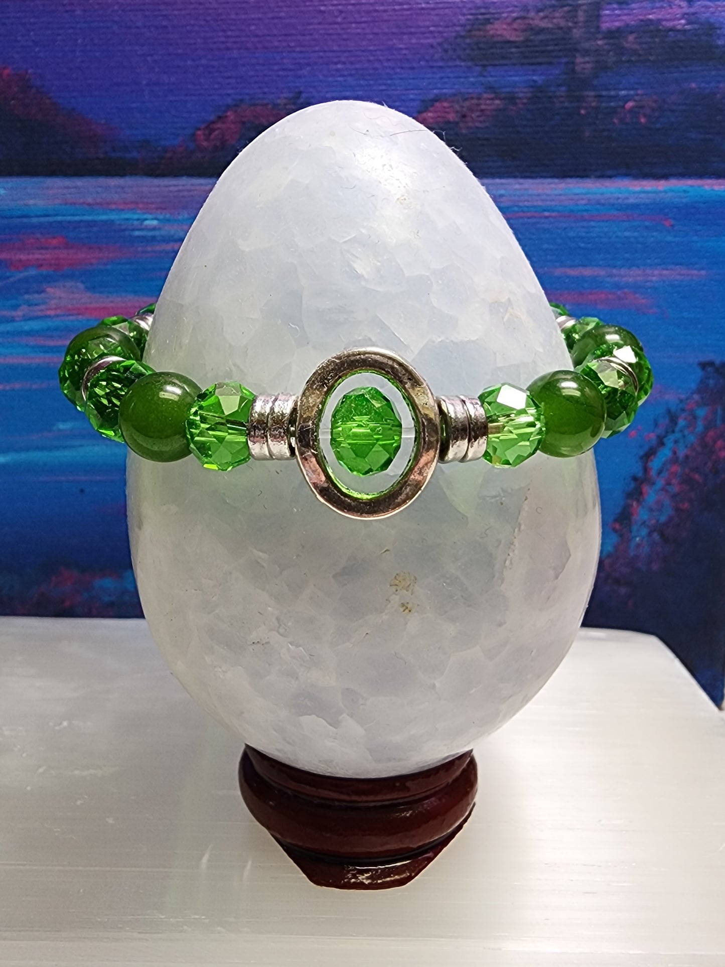 Green glass bracelet