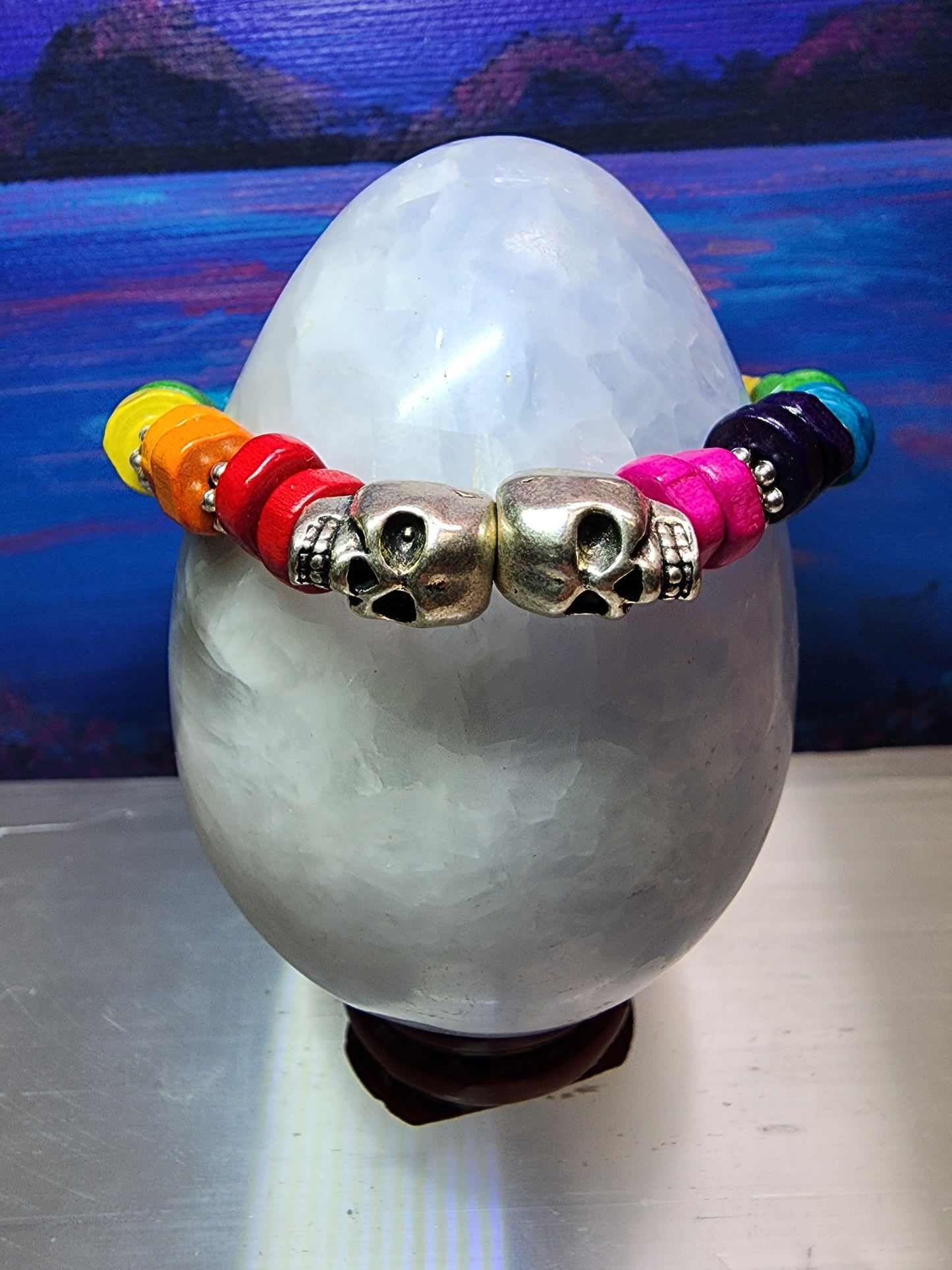 Rainbow Skull Bracelet