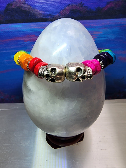 Rainbow Skull Bracelet