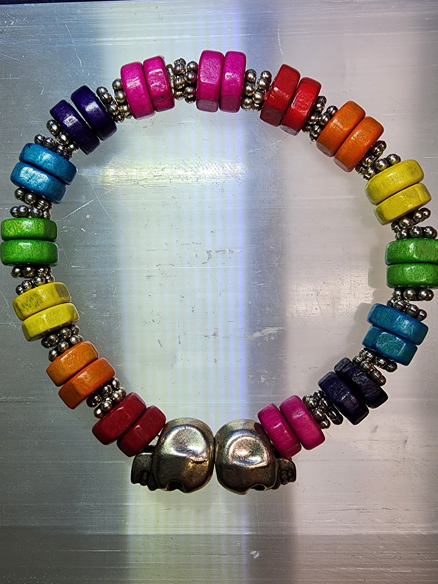 Rainbow Skull Bracelet