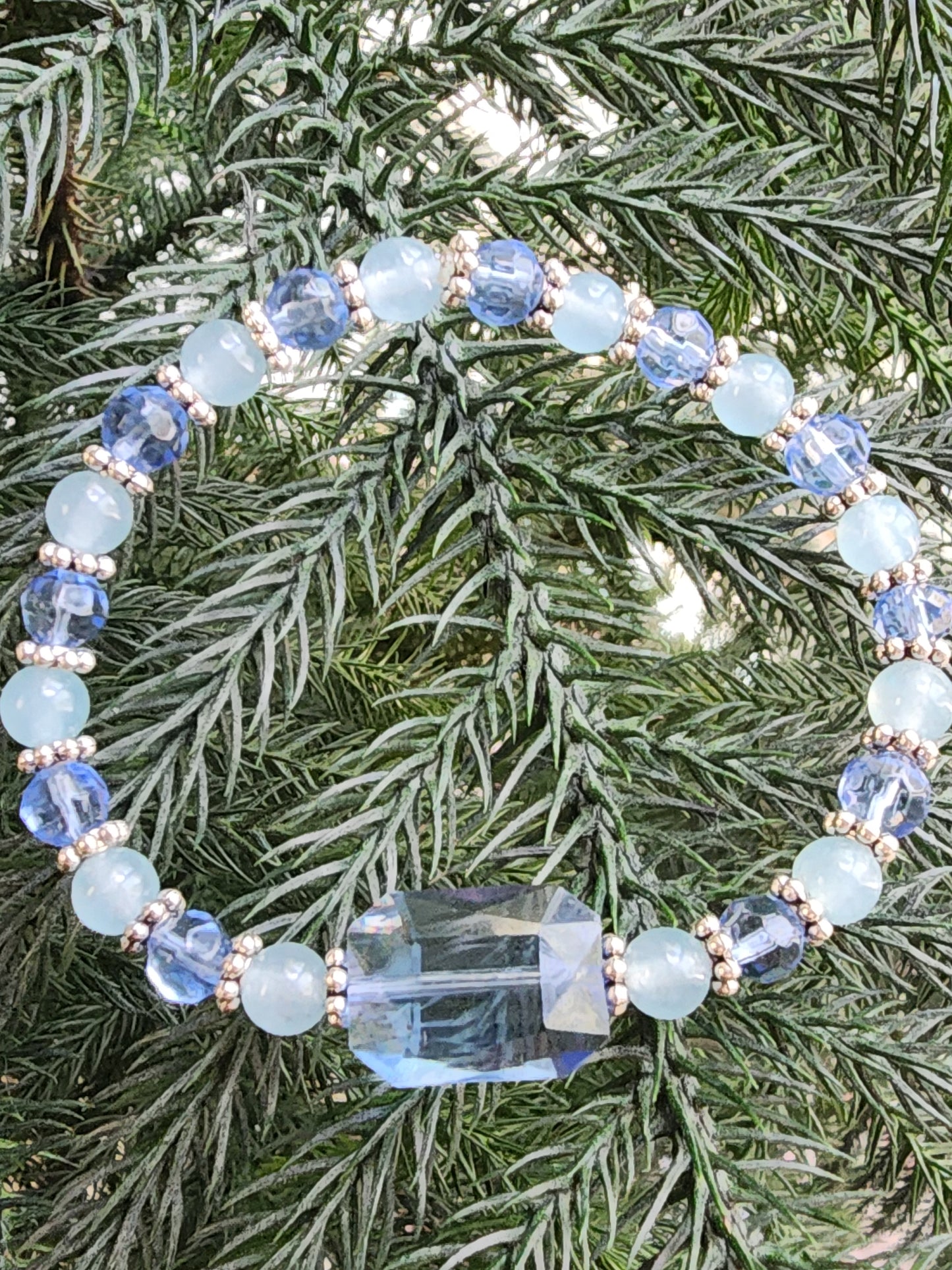 Light Blue Glass Bracelet