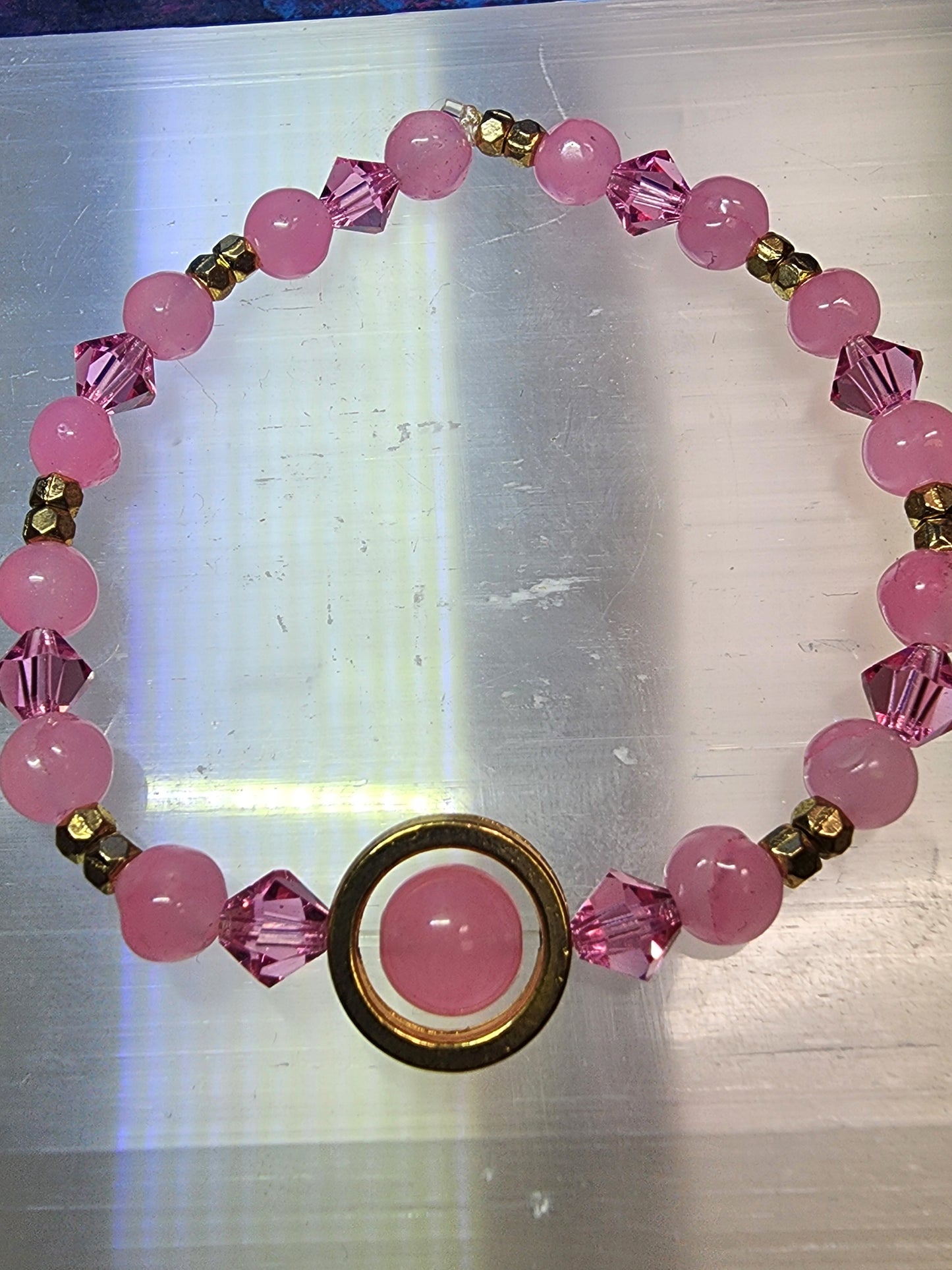 Pink Glass Bracelet