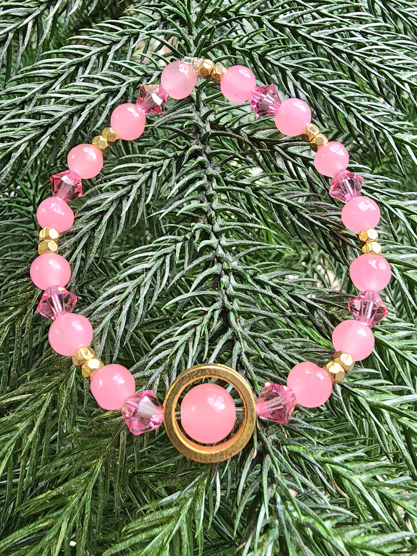Pink Glass Bracelet