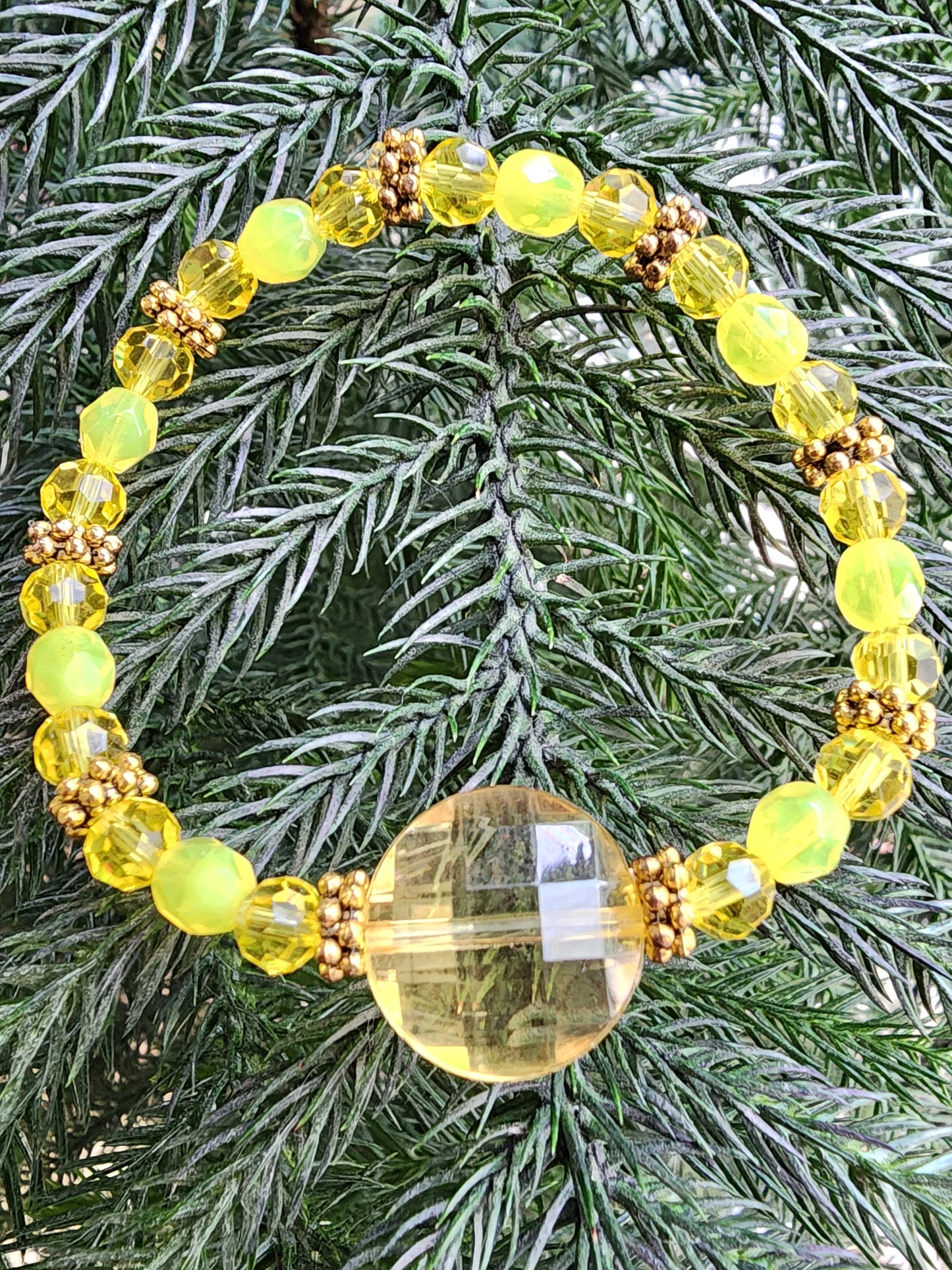 Yellow Glass Bracelet