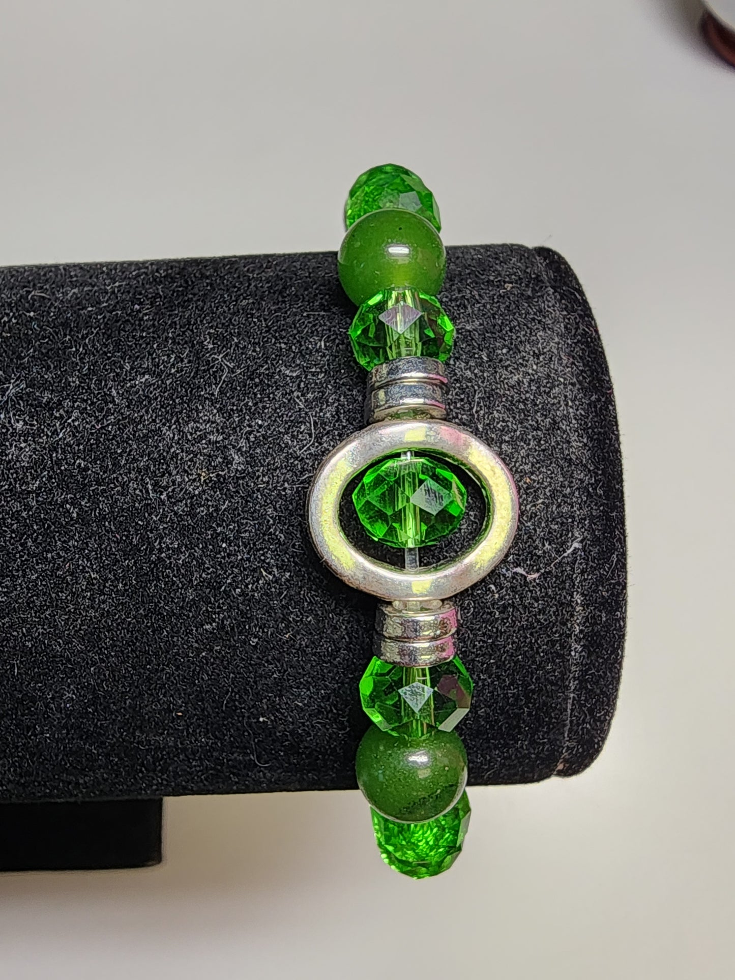 Green glass bracelet