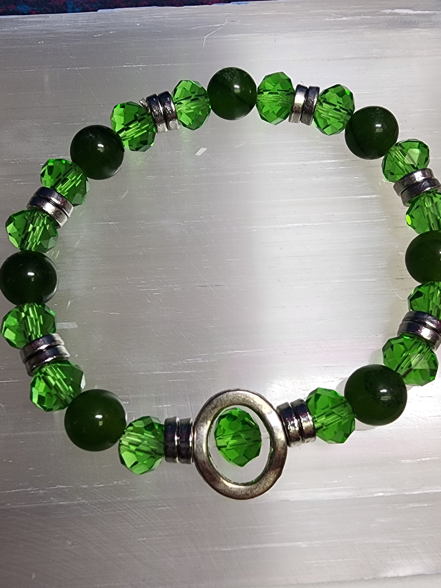Green glass bracelet