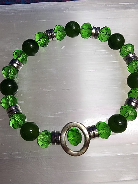 Green glass bracelet