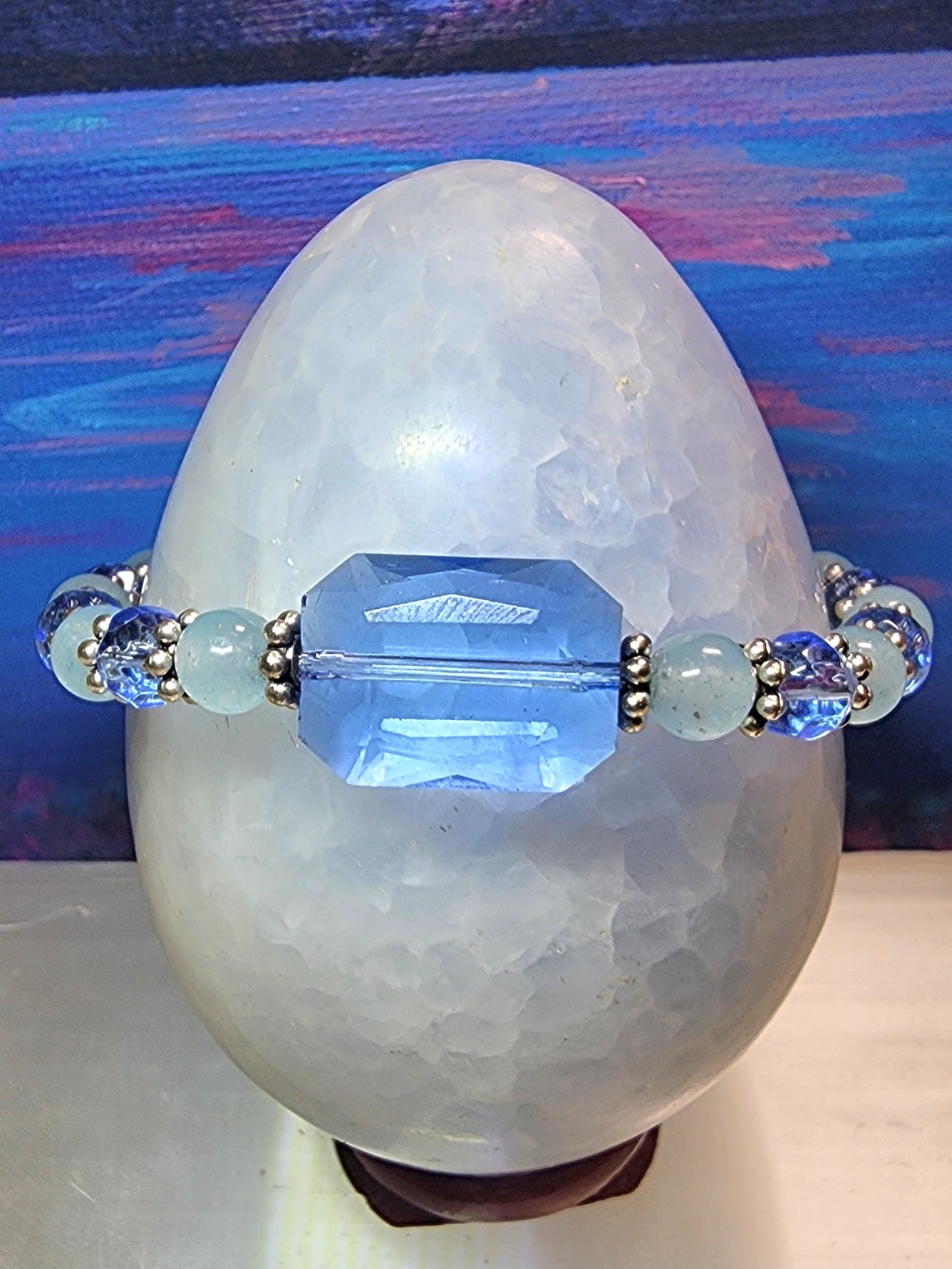 Light Blue Glass Bracelet