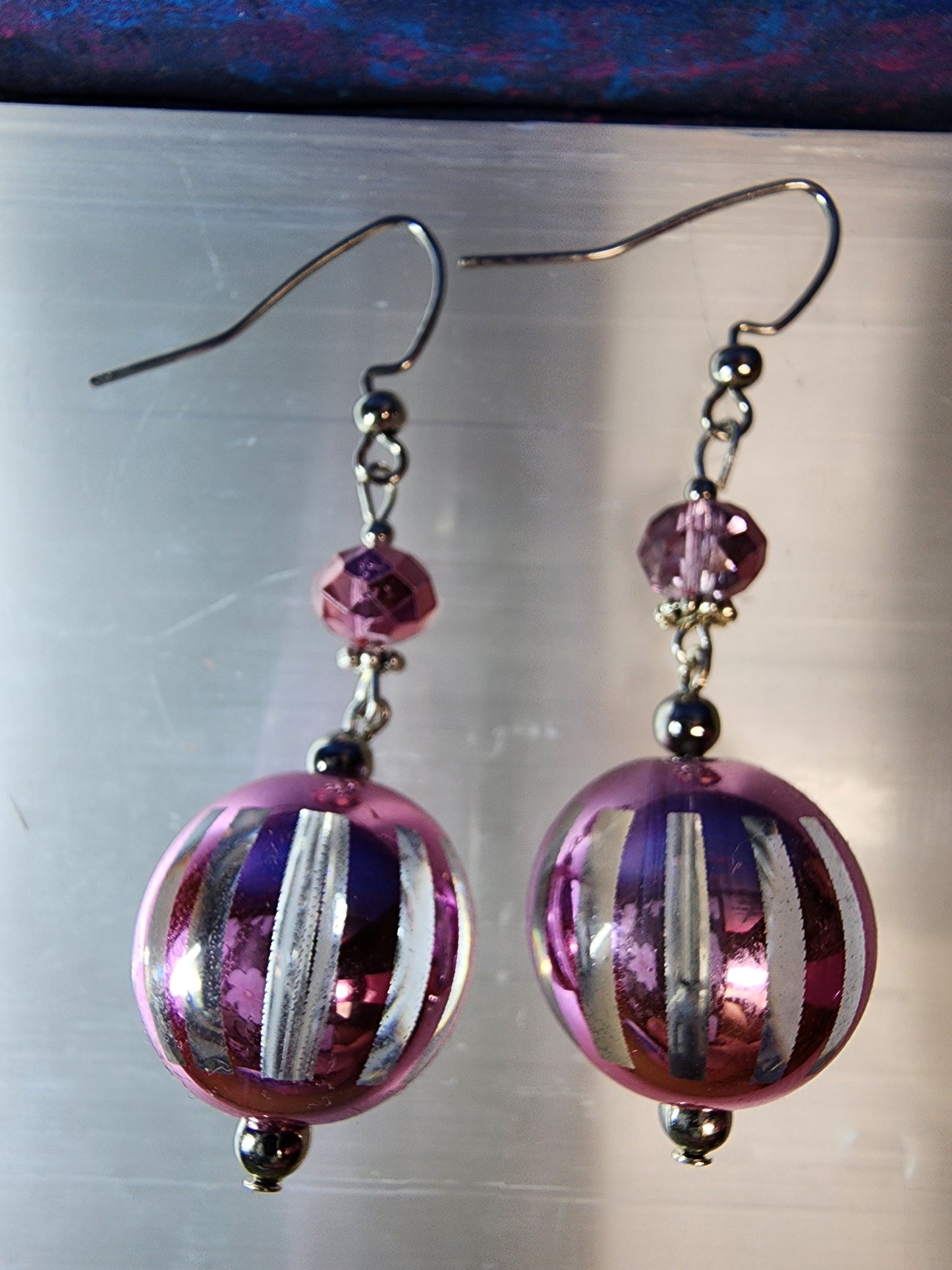 Pink bead earrings