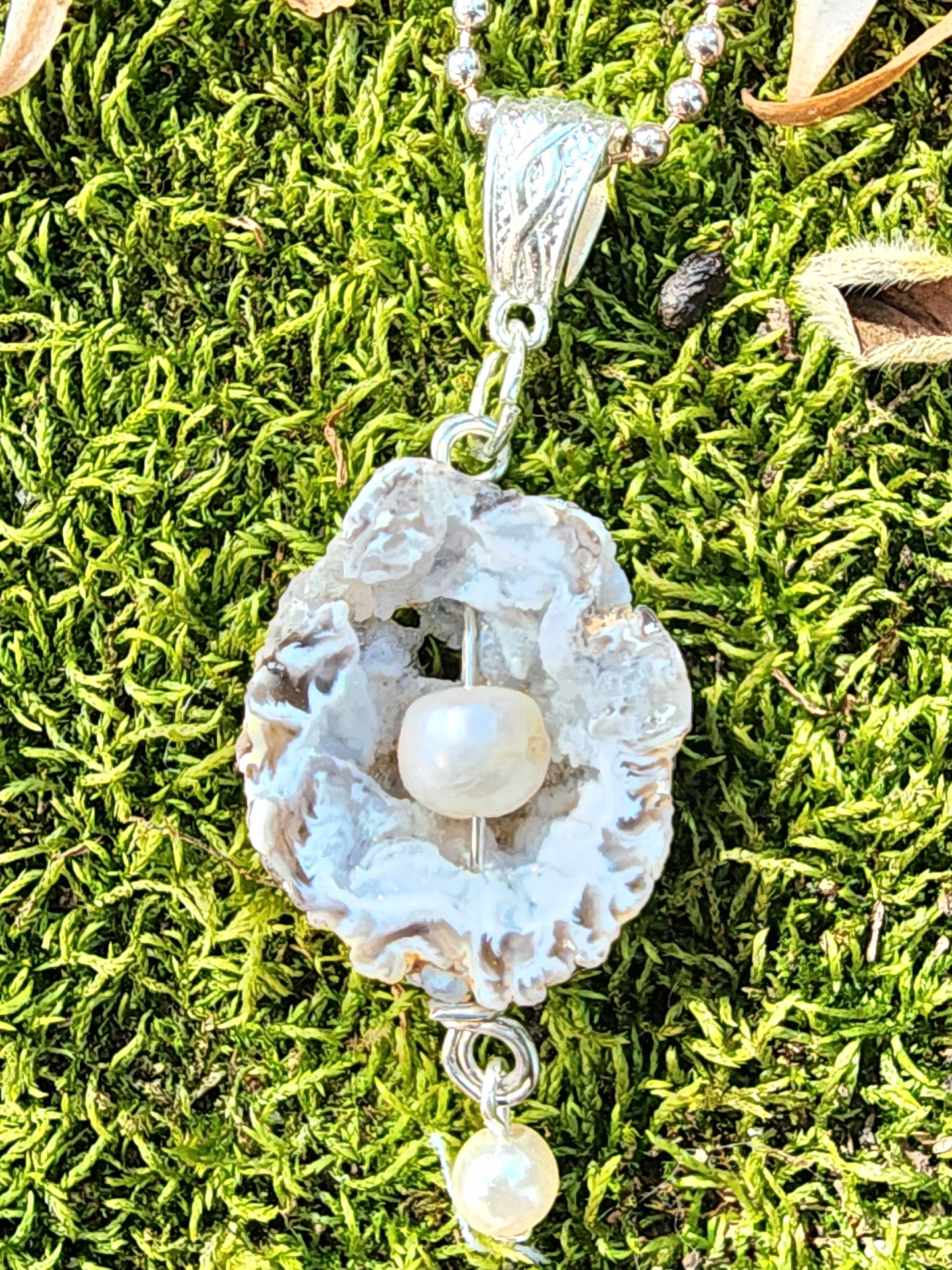 Agate and Pearl Necklace