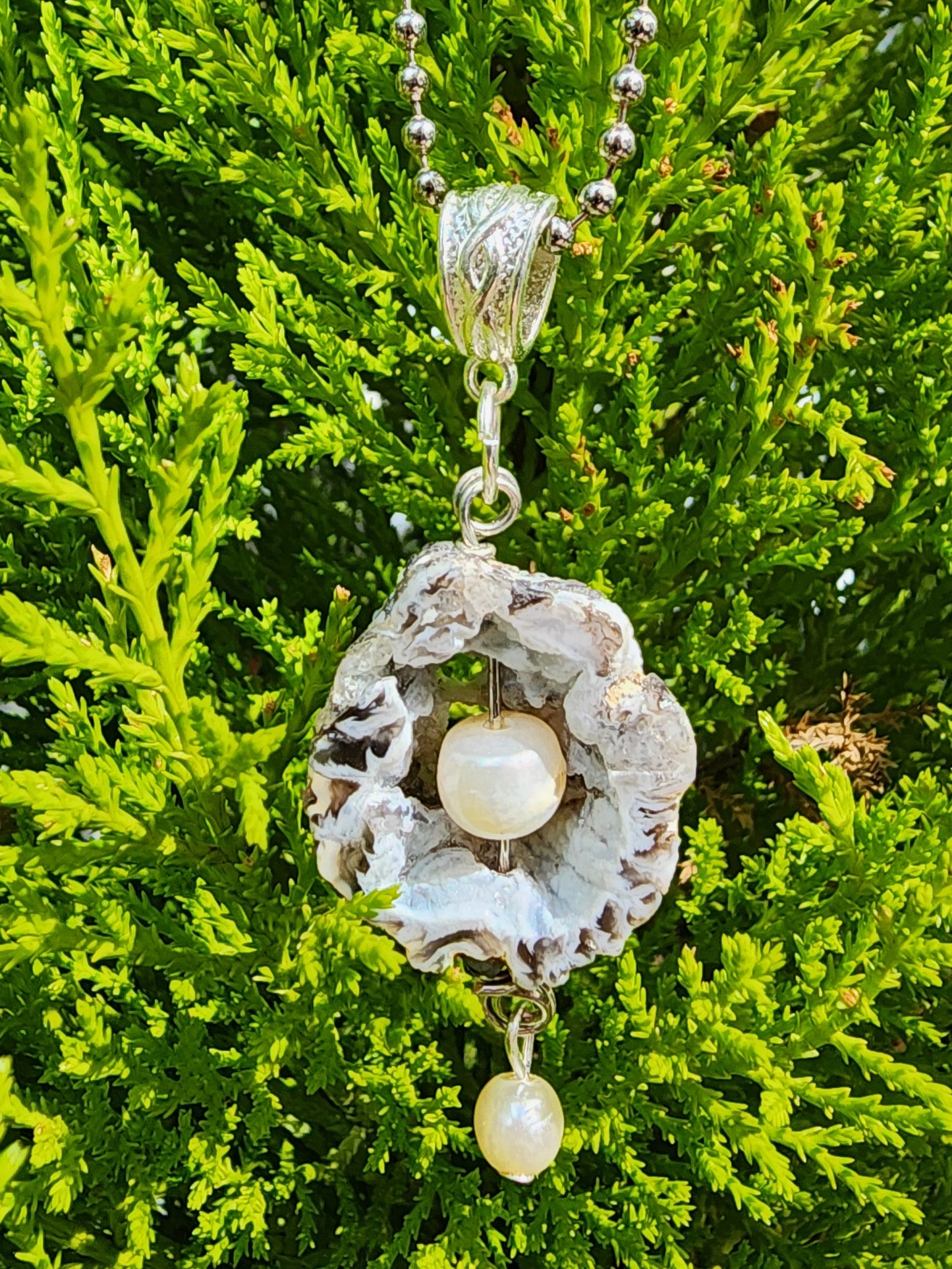 Agate and Pearl Necklace