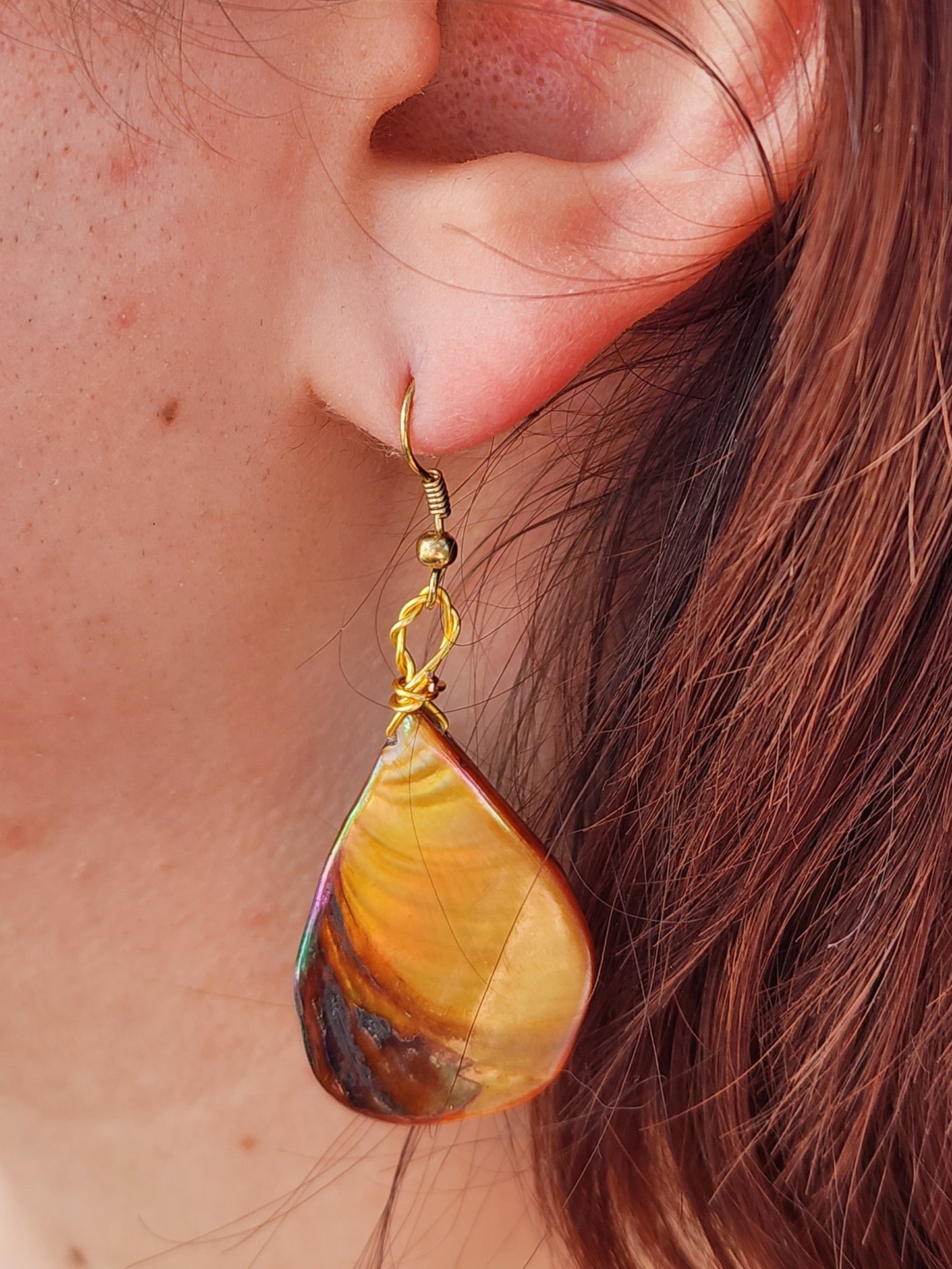 Dyed mother of pearl earrings